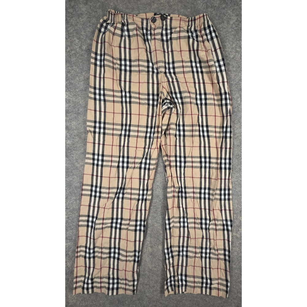 Burberry London Nova Check Pajama Pants Mens Medium Tan Plaid Lounge Bottoms